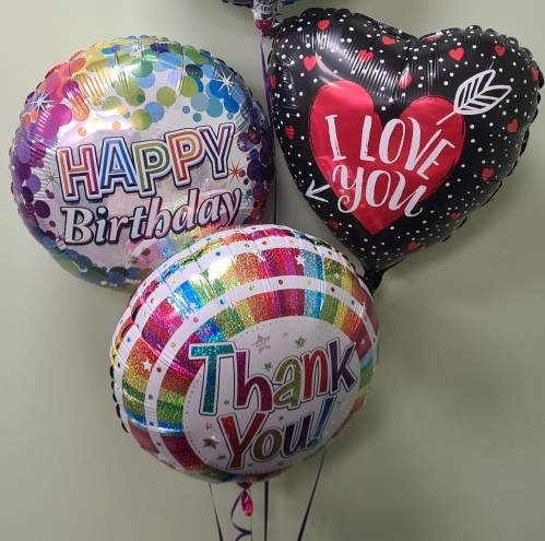 Birthday balloon with flowers